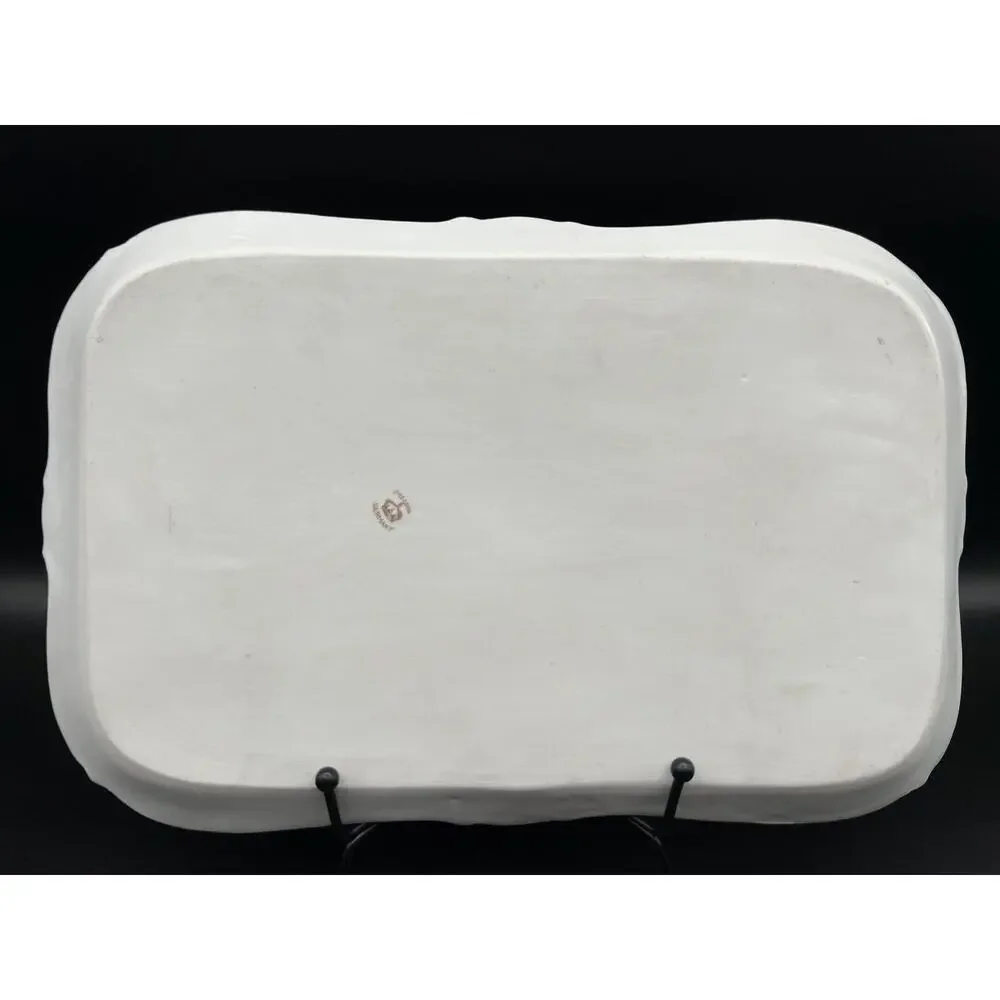 Dresden Germany 11.5” x 8” Porcelain Floral Rectangle Vanity Tray